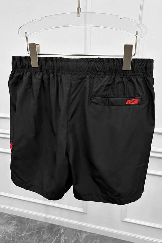 Мужские чёрные шорты Hugo Boss Dugo logo-embroidered