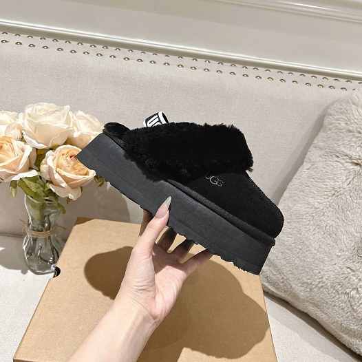 Замшевые женские слиперы с мехом UGG Funkette Platform