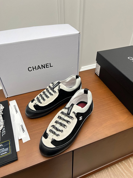 Женские комбинированные кроссовки Chanel premium