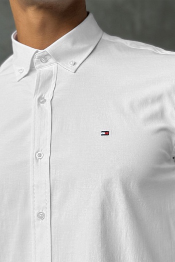 Мужская рубашка Tommy Hilfiger flag embroidery - White   