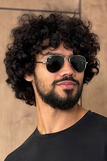 Солнцезащитные очки Ray-Ban Aviator Large Metal - Green   
