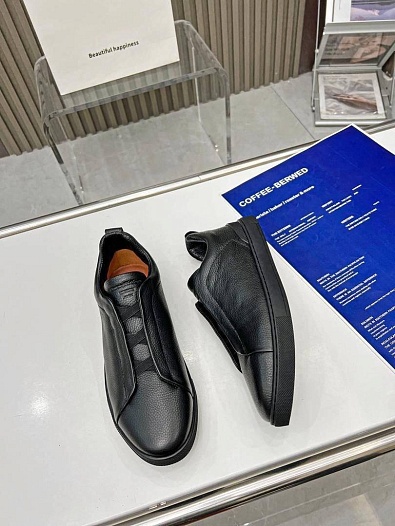 Мужские кроссовки Ermenegildo Zegna Triple Stitch - Black   