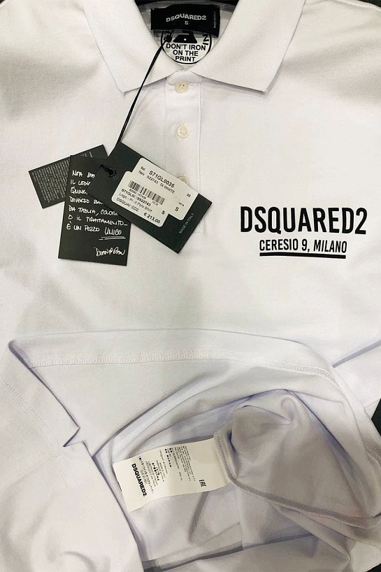 Мужское поло Dsquared2 Ceresio 9 Milano - White