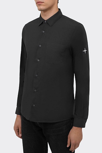 Мужская чёрная рубашка Stone Island   