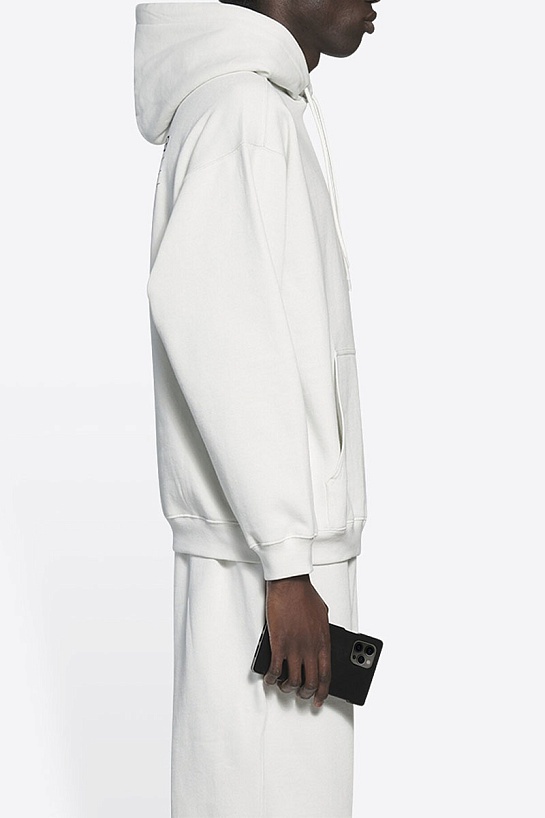 Оверсайз худи Balenciaga белого цвета