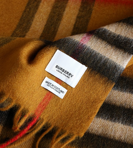 Шарф Burberry Check premium 168x30 см - Brown