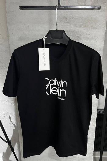 Мужская чёрная футболка Calvin Klein logo-print   