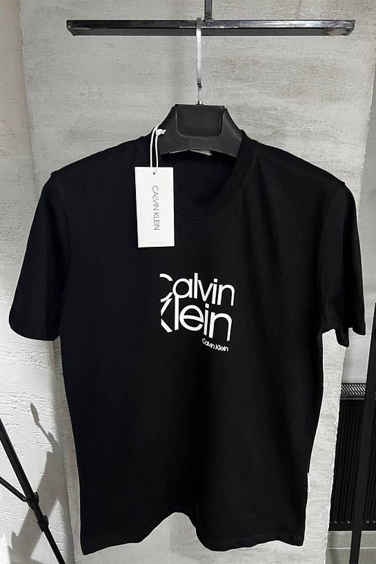Мужская чёрная футболка Calvin Klein logo-print