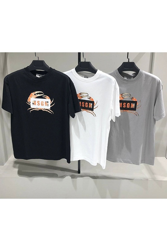 Чёрная оверсайз футболка MSGM Crab-print