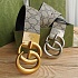 Двусторонний ремень Gucci GG Monogram - Silver (ширина 4 см, длина 80 / 85 см)