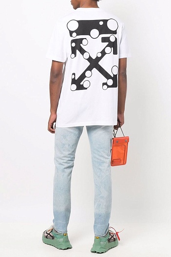 Белая оверсайз футболка Off-White Bubble Arrows   