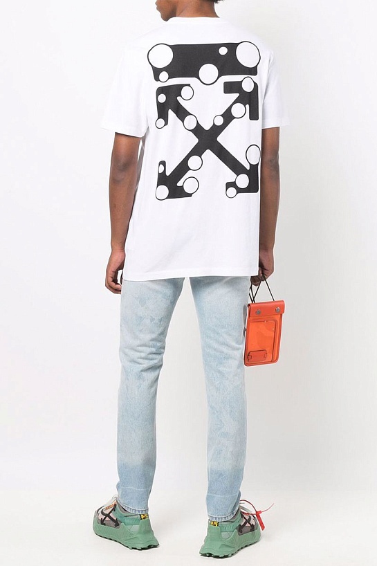 Белая оверсайз футболка Off-White Bubble Arrows