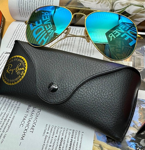 Солнцезащитные очки Ray-Ban Aviator Large Metal - Blue Mirrored   