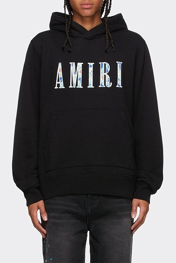Мужское чёрное худи Amiri Paisley Core Logo   