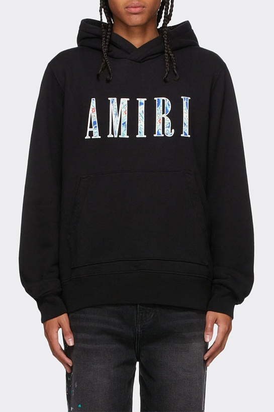 Мужское чёрное худи Amiri Paisley Core Logo