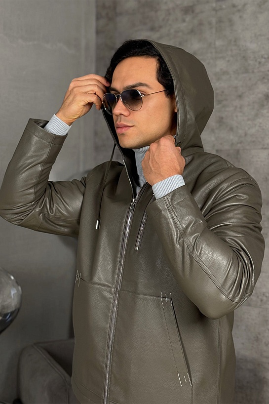 Мужская кожаная куртка Hermes premium