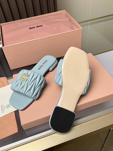 Женские шлёпанцы MIU MIU Premium - Blue   