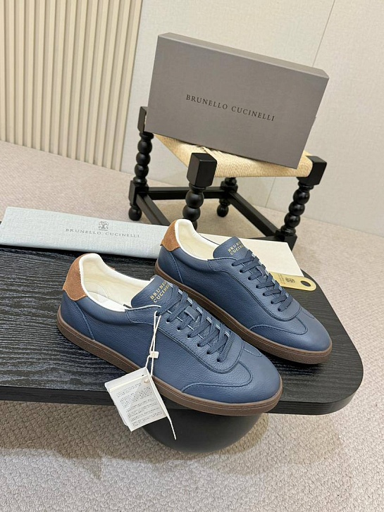 Кожаные кроссовки Brunello Cucinelli low-top - Blue