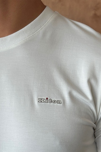 Мужская белая футболка Kiton   