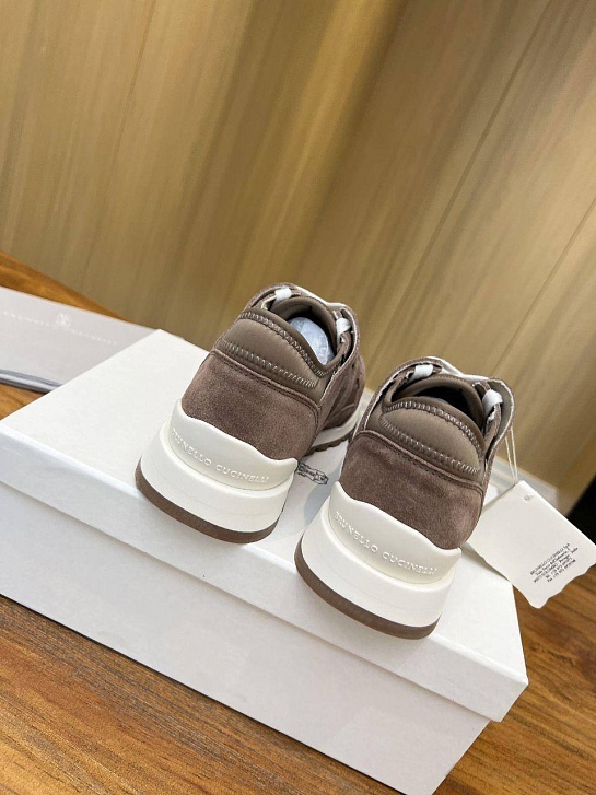 Женские замшевые кроссовки Brunello Cucinelli - Brown