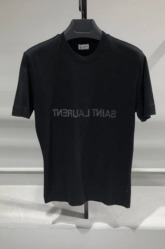 Чёрная футболка Saint Laurent reversed logo