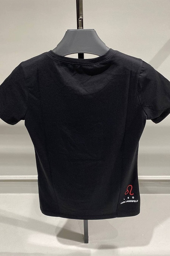 Женская чёрная футболка Karl Lagerfeld "Leo"