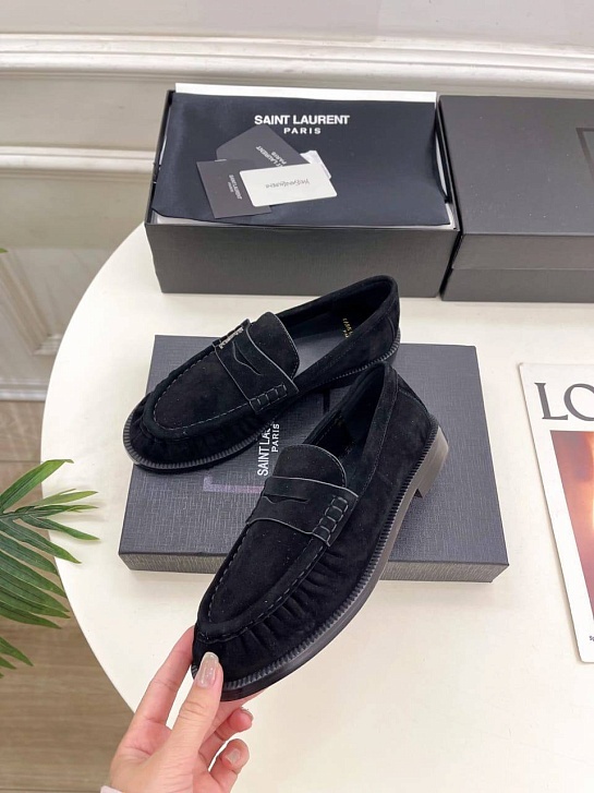 Женские замшевые лоферы Yves Saint Laurent premium