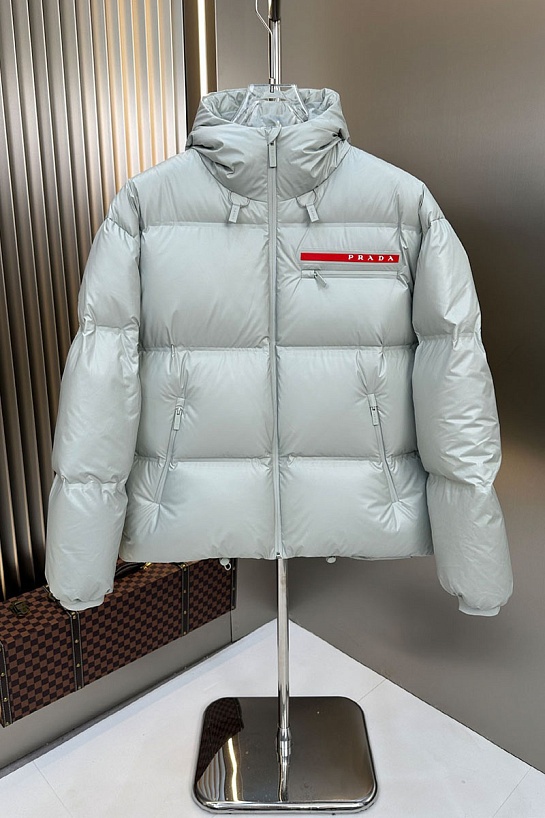 Мужской пуховик Prada Linea Rossa - Light Beige