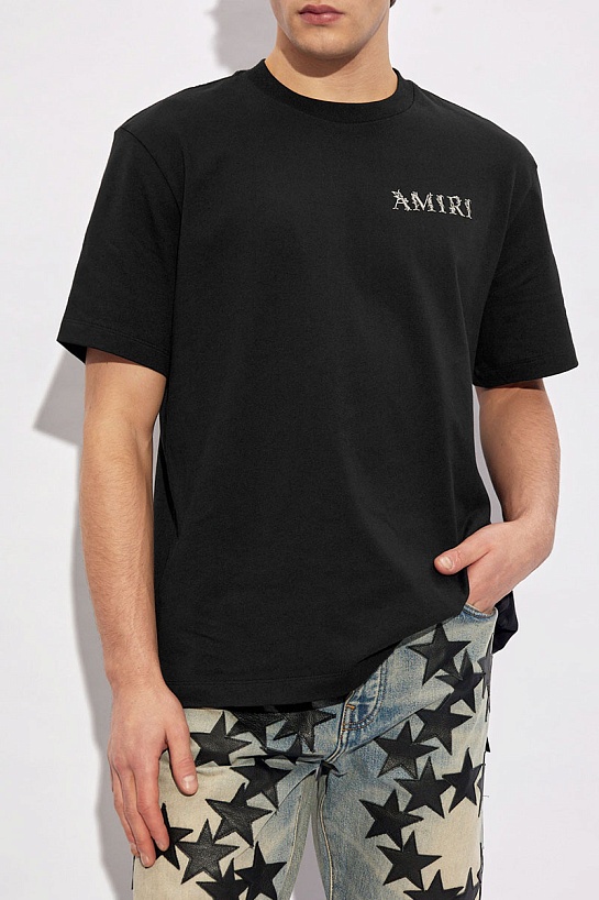 Мужская чёрная футболка Amiri Baroque
