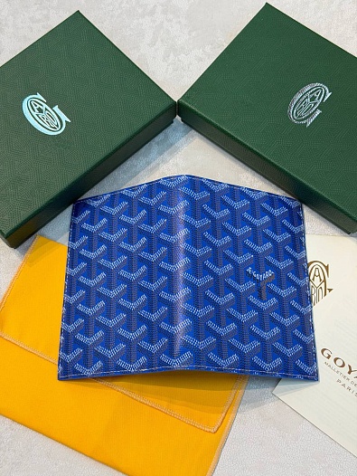 Кожаная обложка для паспорта Goyard Grenelle premium 14x10 см   