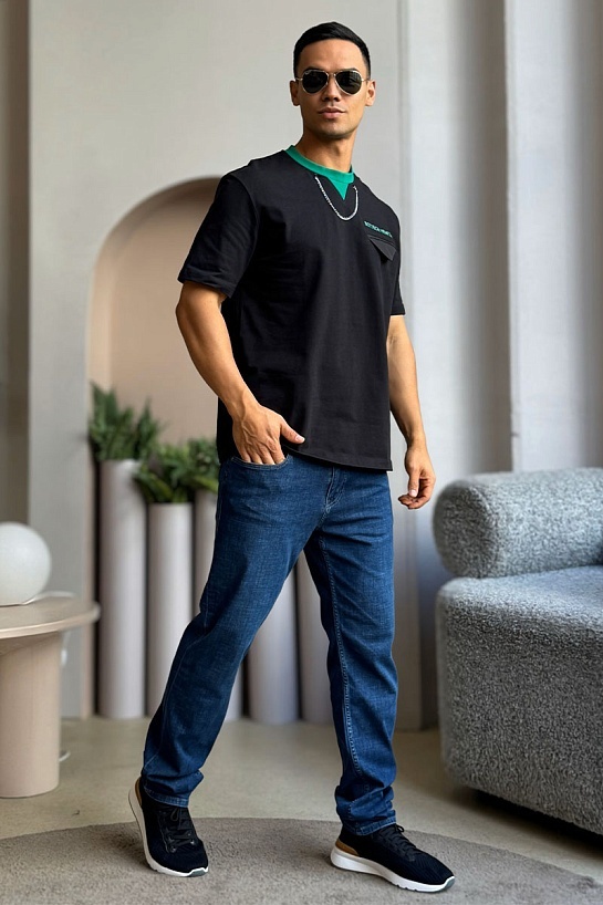 Чёрная оверсайз футболка Bottega Veneta Chain