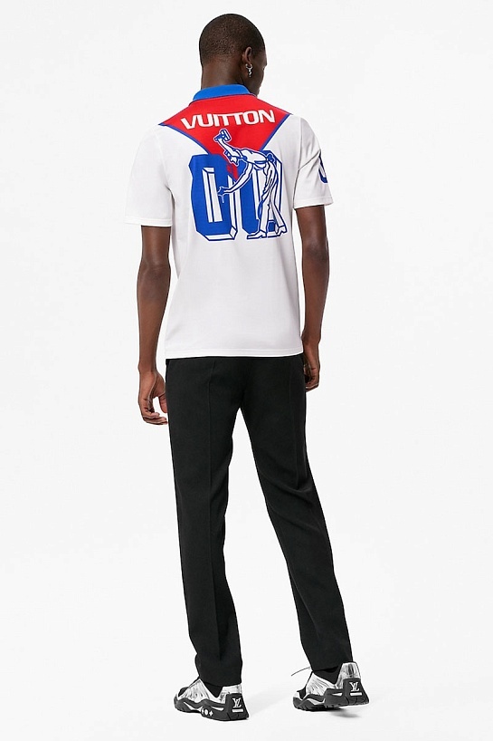Мужское поло Louis Vuitton Launch The Equipe - White / Red / Blue