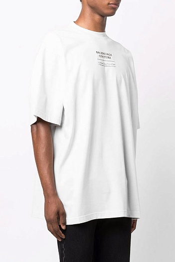 Белая оверсайз футболка Balenciaga Couture print   