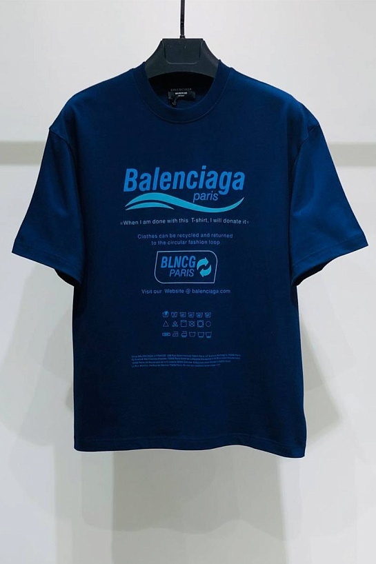 Оверсайз футболка Balenciaga Recycle - Blue