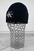 Тёмно-синяя шапка Calvin Klein Jeans monologo patch