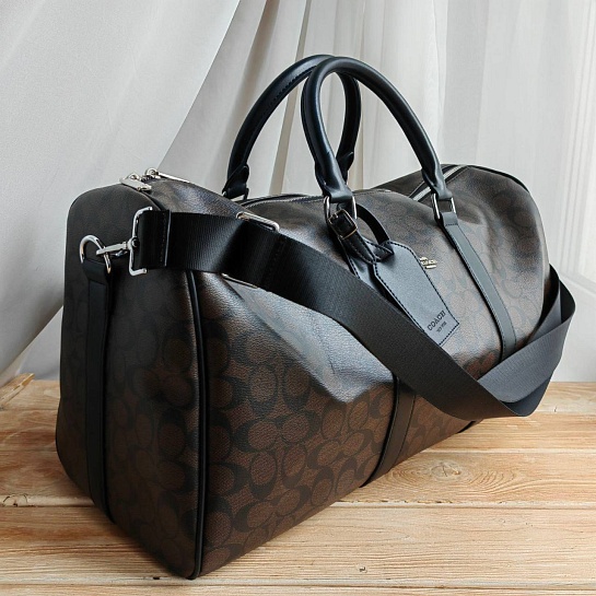Кожаная дорожная сумка Coach monogram 50x28 см