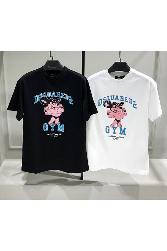 Мужская чёрная футболка Dsquared2 GYM