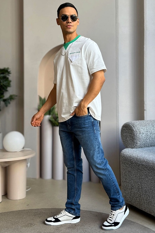 Белая оверсайз футболка Bottega Veneta Chain