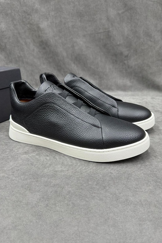 Мужские кроссовки Ermenegildo Zegna Triple Stitch - Black / White