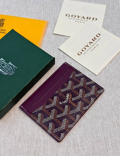Кожаный кардхолдер Goyard Saint Sulpice premium 10.5x7 см   