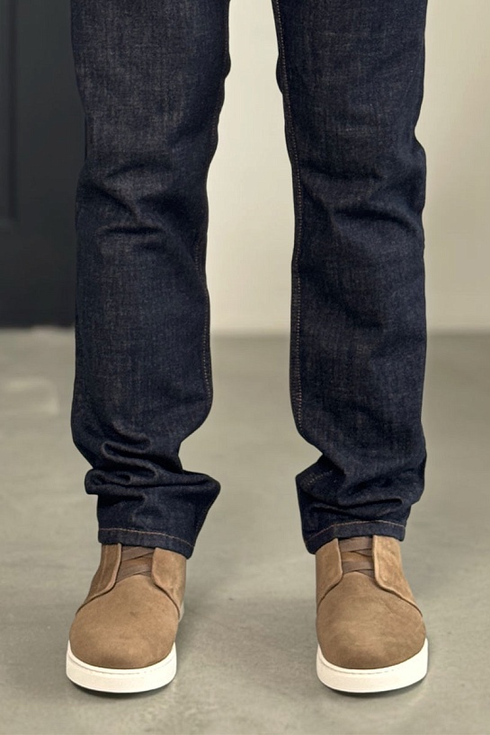 Кроссовки с мехом Ermenegildo Zegna Triple Stitch - Beige