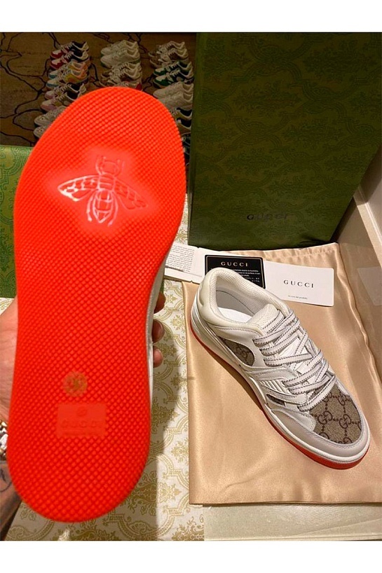 Мужские кожаные кроссовки Gucci