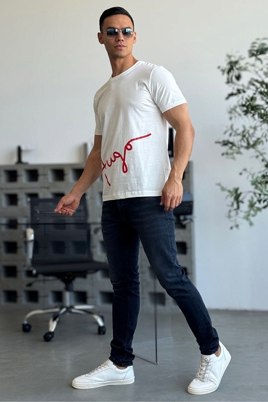 Мужская белая футболка Hugo Boss