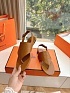 Женские кожаные сандалии Hermes Premium - Brown