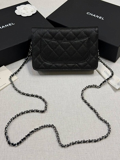 Кожаная сумка Chanel Wallet on Chain premium 19x12x4 см   