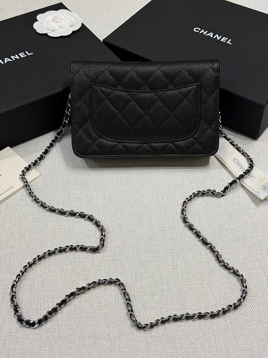 Кожаная сумка Chanel Wallet on Chain premium 19x12x4 см
