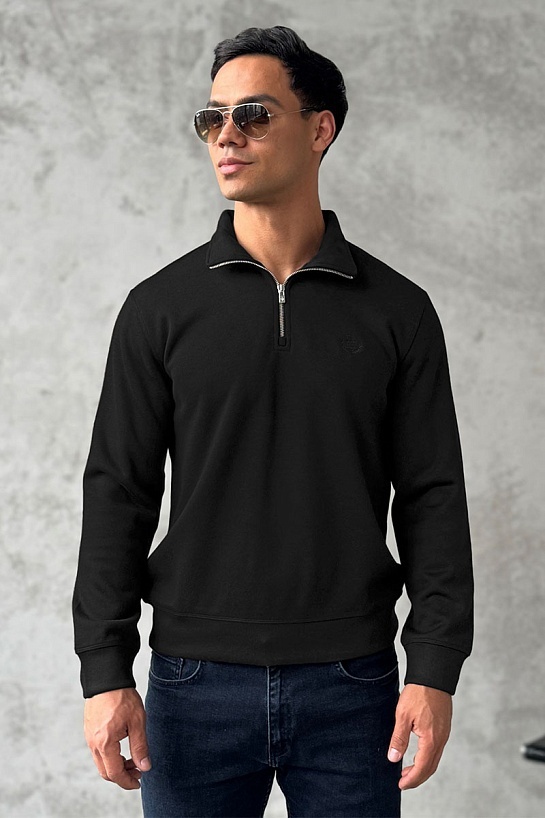 Утеплённая кофта Loro Piana zip-neck - Black