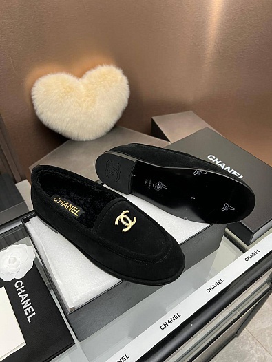 Женские замшевые лоферы Chanel premium   