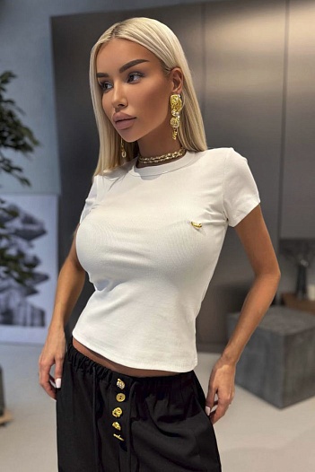 Женская белая футболка Schiaparelli premium   