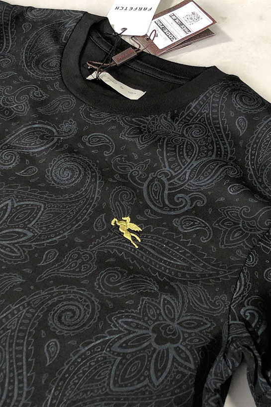 Чёрная мужская футболка Etro embroidered-logo
